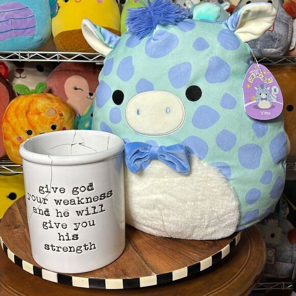 NWT VITTO THE BLUE GIRAFFE IN A TIE SQUISHMALLOW 14”